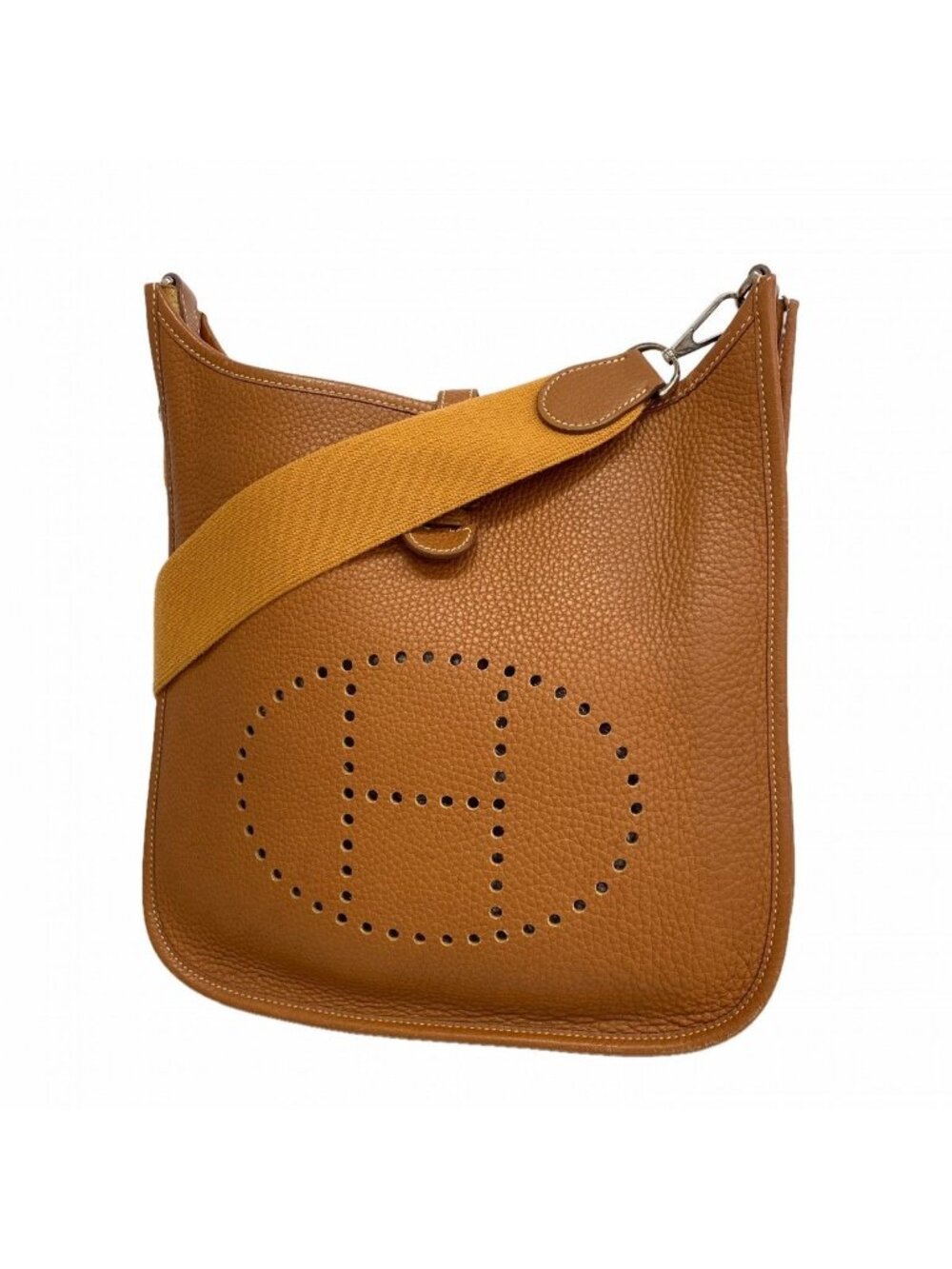 Hermes Shoulder Bag Taurillon Clemence Gold Silver